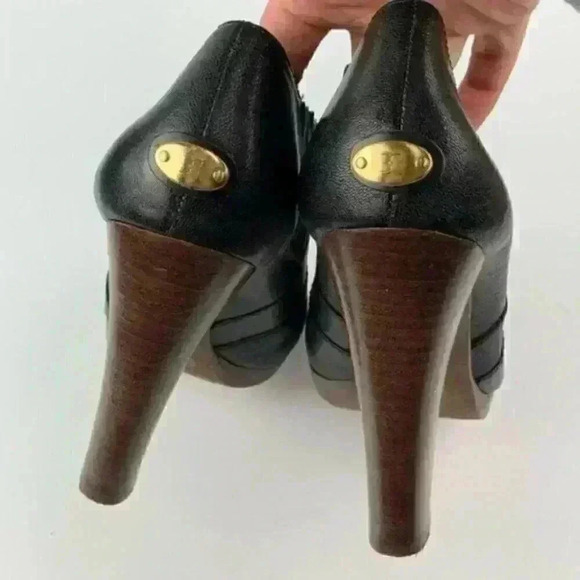 bcbgmaxazria boots 8.5 38.5 black leather platform - Picture 7 of 9